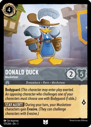 Donald Duck - Musketeer (177/204) [The First Chapter] Cold Foil - Deck Out Gaming