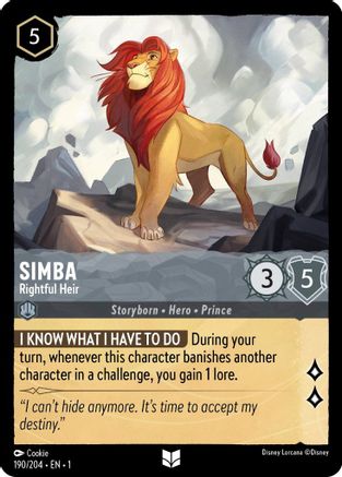 Simba - Rightful Heir (190/204) [The First Chapter] Cold Foil - Deck Out Gaming