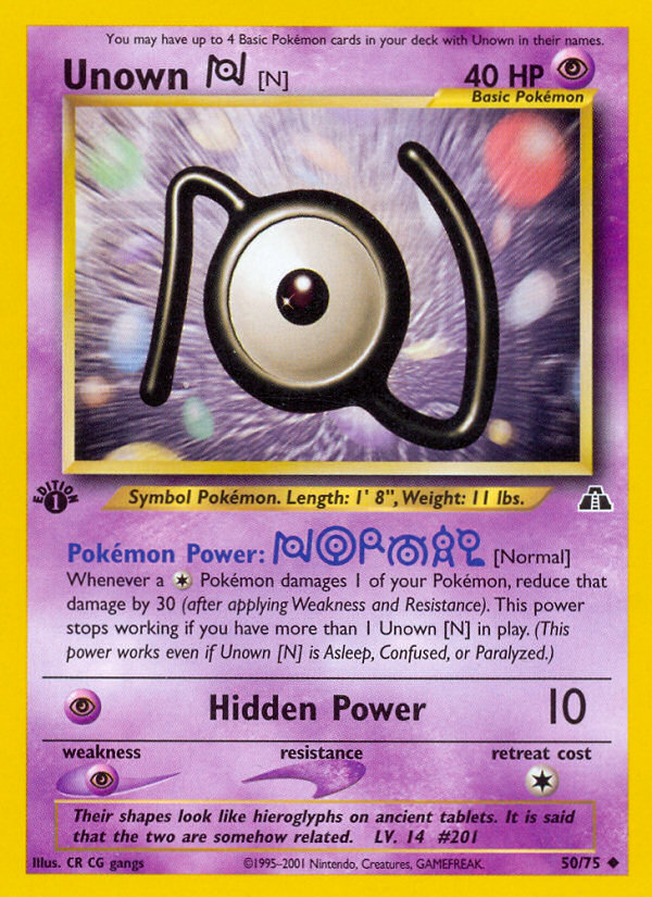 Unown [N] (50/75) [Neo Discovery 1st Edition] - Deck Out Gaming