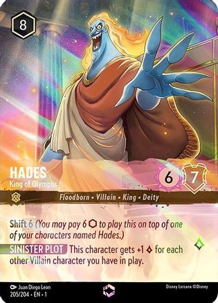 Hades - King of Olympus (Alternate Art) (205/204) [The First Chapter] Holofoil - Deck Out Gaming