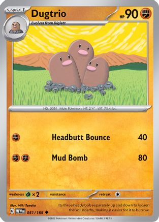 Dugtrio (51) [SV: Scarlet and Violet 151] Reverse Holofoil