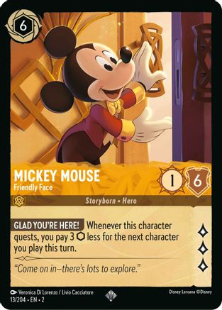 Mickey Mouse - Friendly Face (13/204) [Rise of the Floodborn] Cold Foil - Deck Out Gaming