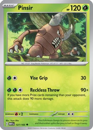 Pinsir (127) [SV: Scarlet and Violet 151] Reverse Holofoil - Deck Out Gaming