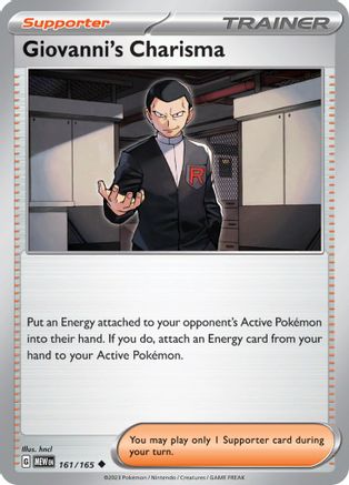 Giovanni's Charisma - 161/165 (161) [SV: Scarlet and Violet 151] Reverse Holofoil - Deck Out Gaming