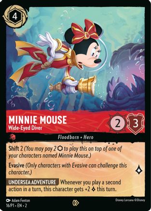 Minnie Mouse - Wide-Eyed Diver (16) [Disney Lorcana Promo Cards] Cold Foil - Deck Out Gaming