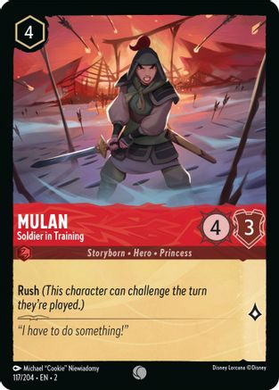 Mulan - Soldier in Training (117/204) [Rise of the Floodborn] Cold Foil - Deck Out Gaming