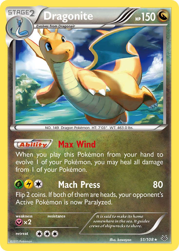 Dragonite (51) (51) [XY - Roaring Skies] Reverse Holofoil - Deck Out Gaming