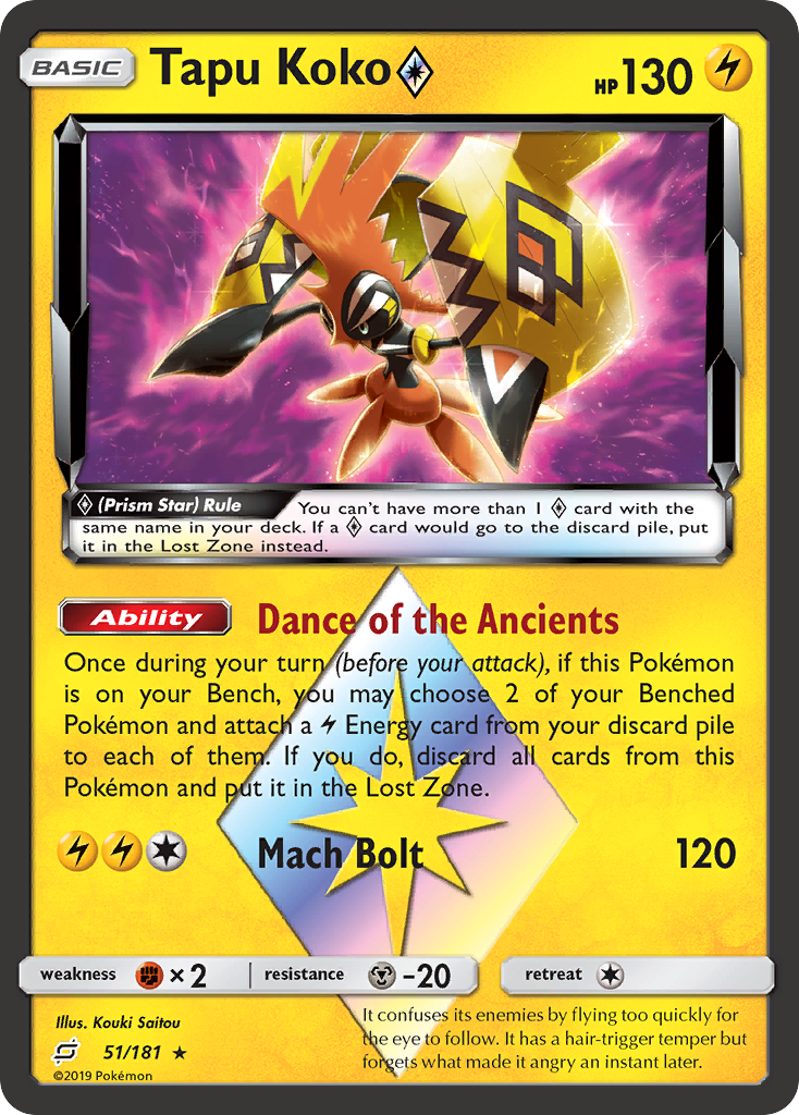 Tapu Koko (Prism Star) (51/181) [Sun & Moon: Team Up] - Deck Out Gaming