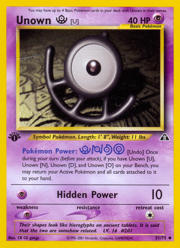 Unown [U] (51/75) [Neo Discovery 1st Edition] - Deck Out Gaming