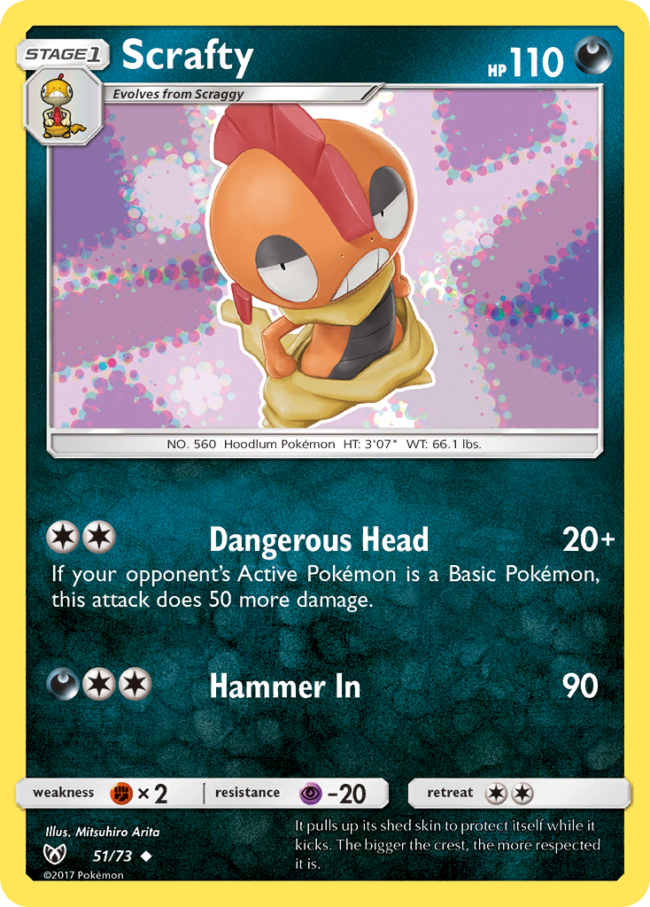 Scrafty (51/73) [Sun & Moon: Shining Legends] Reverse Holofoil - Deck Out Gaming