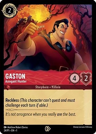 Gaston - Arrogant Hunter (24) [Disney Lorcana Promo Cards] Cold Foil - Deck Out Gaming