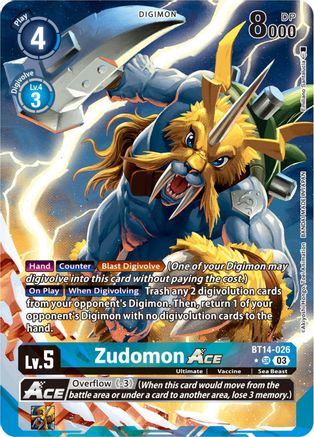 Zudomon Ace (English Exclusive Alternate Art) (BT14-026) [Blast Ace] Foil