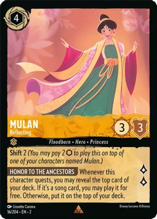 Mulan - Reflecting (16/204) [Rise of the Floodborn] Cold Foil - Deck Out Gaming