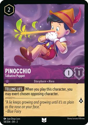 Pinocchio - Talkative Puppet (58/204) [Rise of the Floodborn] Cold Foil - Deck Out Gaming