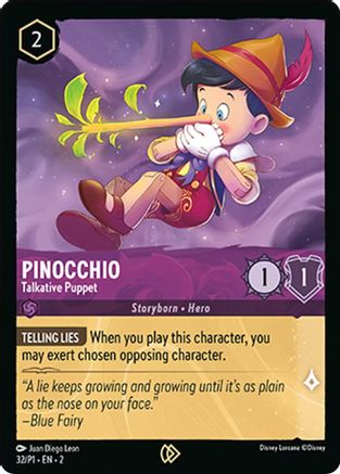 Pinocchio - Talkative Puppet (32) [Disney Lorcana Promo Cards] Cold Foil - Deck Out Gaming