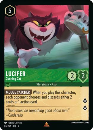 Lucifer - Cunning Cat (85/204) [Rise of the Floodborn] Cold Foil - Deck Out Gaming