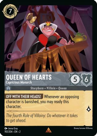 Queen of Hearts - Capricious Monarch (192/204) [Rise of the Floodborn] Cold Foil - Deck Out Gaming