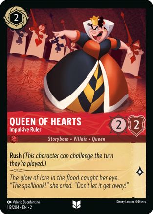 Queen of Hearts - Impulsive Ruler (119/204) [Rise of the Floodborn] Cold Foil - Deck Out Gaming