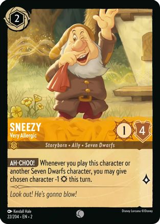 Sneezy - Very Allergic (22/204) [Rise of the Floodborn] Cold Foil - Deck Out Gaming