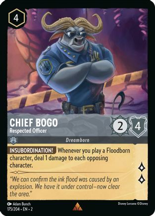 Chief Bogo - Respected Officer (175/204) [Rise of the Floodborn] Cold Foil - Deck Out Gaming