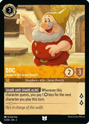 Doc - Leader of the Seven Dwarfs (5/204) [Rise of the Floodborn] Cold Foil - Deck Out Gaming