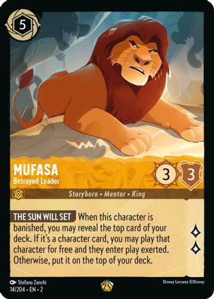 Mufasa - Betrayed Leader (14/204) [Rise of the Floodborn] Cold Foil - Deck Out Gaming