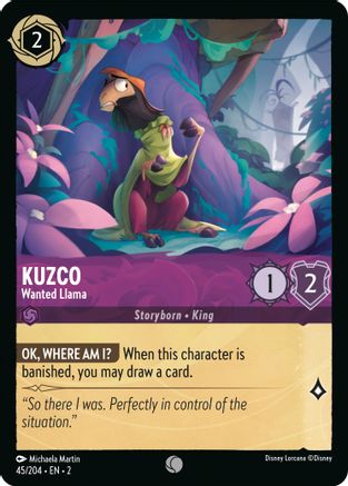 Kuzco - Wanted Llama (45/204) [Rise of the Floodborn] Cold Foil - Deck Out Gaming