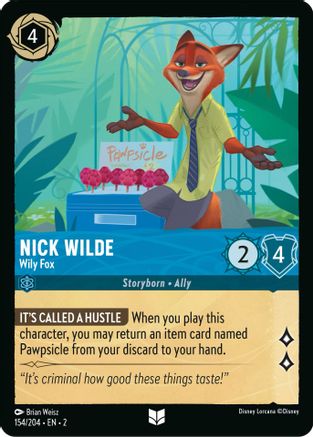 Nick Wilde - Wily Fox (154/204) [Rise of the Floodborn] Cold Foil - Deck Out Gaming