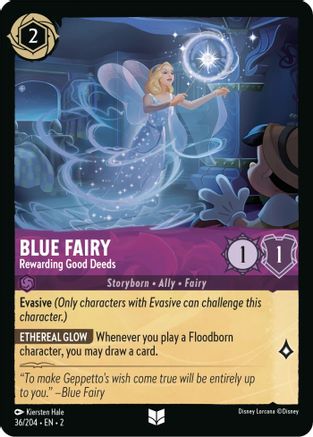 Blue Fairy - Rewarding Good Deeds (36/204) [Rise of the Floodborn] Cold Foil - Deck Out Gaming