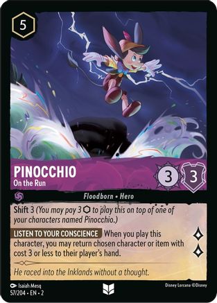 Pinocchio - On the Run (57/204) [Rise of the Floodborn] Cold Foil - Deck Out Gaming