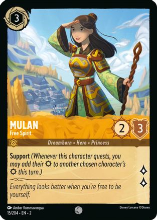 Mulan - Free Spirit (15/204) [Rise of the Floodborn] Cold Foil - Deck Out Gaming