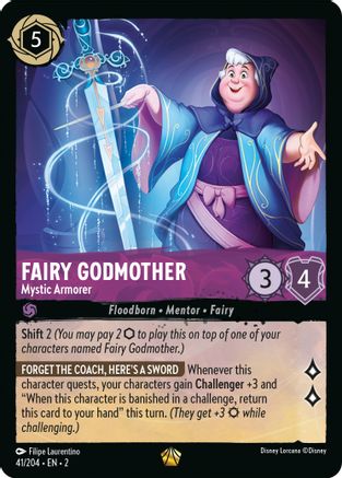 Fairy Godmother - Mystic Armorer (41/204) [Rise of the Floodborn] Cold Foil - Deck Out Gaming