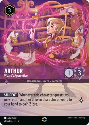 Arthur - Wizard's Apprentice (Alternate Art) (207/204) [Rise of the Floodborn] Holofoil - Deck Out Gaming