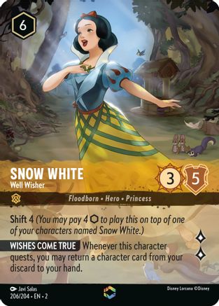 Snow White - Well Wisher (Alternate Art) (206/204) [Rise of the Floodborn] Holofoil - Deck Out Gaming