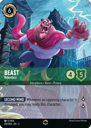 Beast - Relentless (Alternate Art) (210/204) [Rise of the Floodborn] Holofoil - Deck Out Gaming