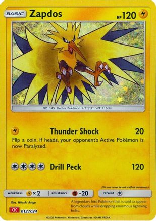 Zapdos (12) [Trading Card Game Classic] Holofoil - Deck Out Gaming