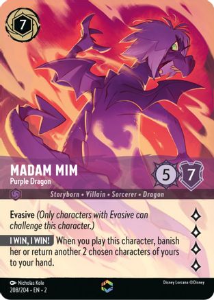 Madam Mim - Purple Dragon (Alternate Art) (208/204) [Rise of the Floodborn] Holofoil - Deck Out Gaming