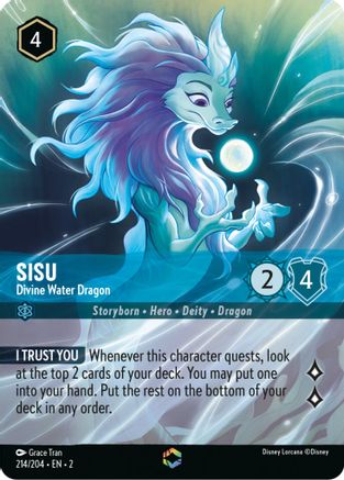 Sisu - Divine Water Dragon (Alternate Art) (214/204) [Rise of the Floodborn] Holofoil - Deck Out Gaming