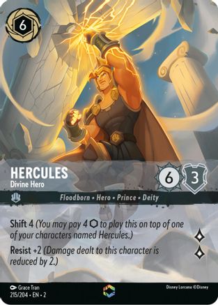 Hercules - Divine Hero (Alternate Art) (215/204) [Rise of the Floodborn] Holofoil - Deck Out Gaming