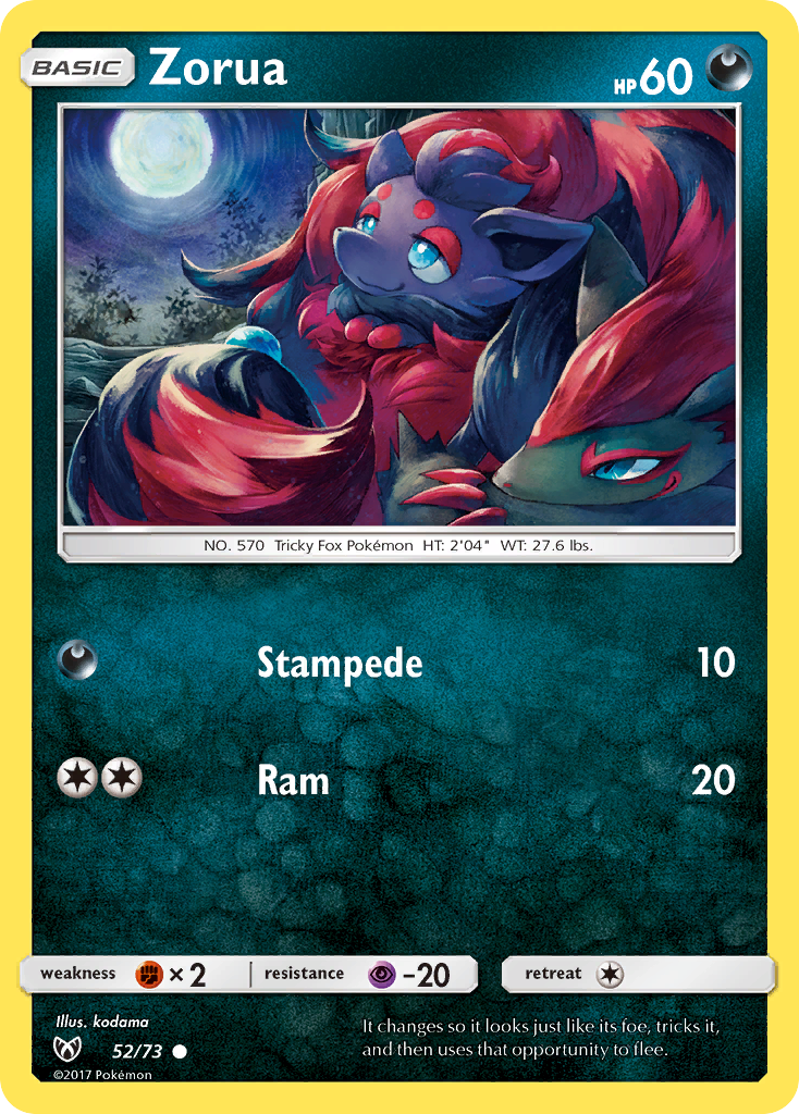 Zorua (52/73) [Sun & Moon: Shining Legends] Reverse Holofoil - Deck Out Gaming