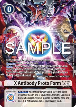X Antibody Proto Form (Alternate Art) (EX5-070) [Animal Colosseum] Foil