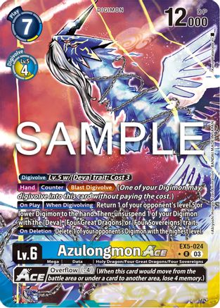 Azulongmon Ace (Alternate Art) (EX5-024) [Animal Colosseum] Foil