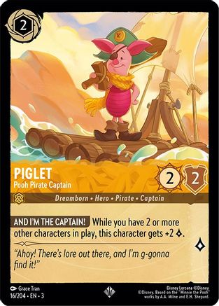 Piglet - Pooh Pirate Captain (16/204) [Into the Inklands] - Deck Out Gaming