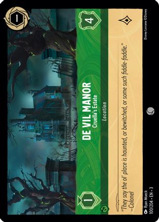 De Vil Manor - Cruella's Estate (100/204) [Into the Inklands] Cold Foil - Deck Out Gaming