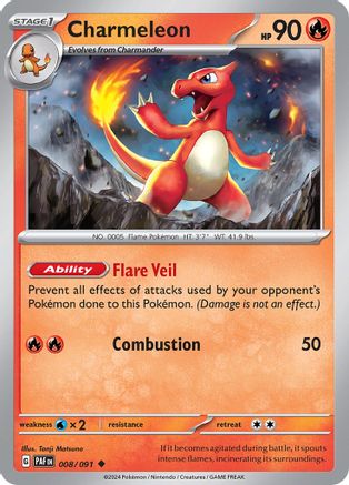 Charmeleon (8) [SV: Paldean Fates] Reverse Holofoil - Deck Out Gaming