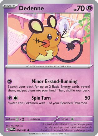 Dedenne (36) [SV: Paldean Fates] Reverse Holofoil - Deck Out Gaming