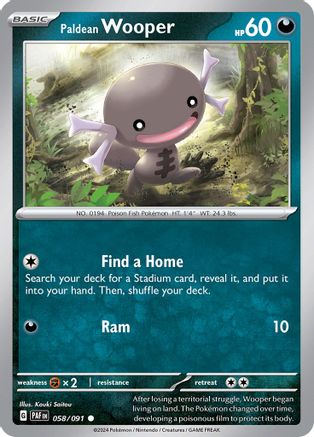 Paldean Wooper (58) [SV: Paldean Fates] Reverse Holofoil - Deck Out Gaming