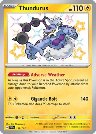 Thundurus (139) [SV: Paldean Fates] Holofoil - Deck Out Gaming