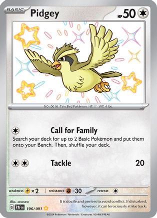 Pidgey (196) [SV: Paldean Fates] Holofoil - Deck Out Gaming