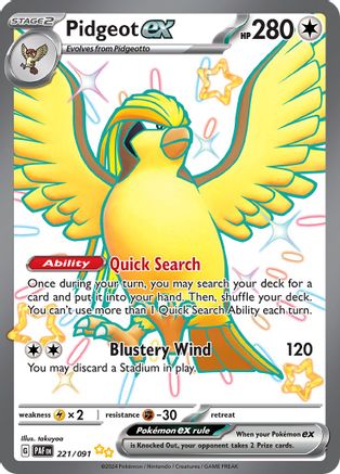 Pidgeot ex (221) [SV: Paldean Fates] Holofoil - Deck Out Gaming